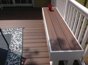 Deck with built in bench. Southern md