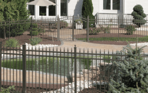 wrought iron fence around yard